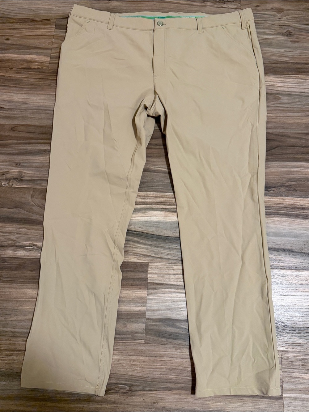 Alberto Golf Pants Men 60 Modern Fit 3xdry Water Resistant Straight Khaki 46x32